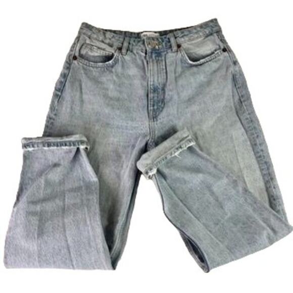 Zara High Rise Jeans Women's Size 10 Light Wash Blue Straight - Picture 4 of 13